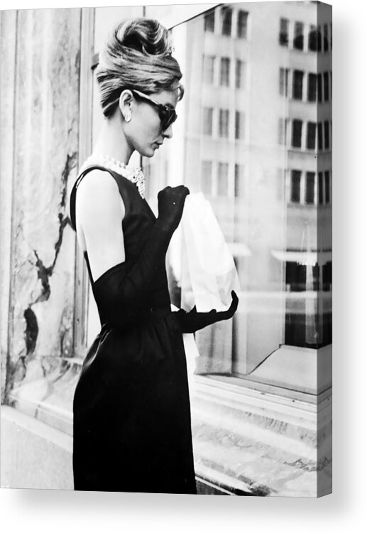 Audrey Hepburn Acrylic Print featuring the photograph Audrey at Tiffanys by Audrey Hepburn