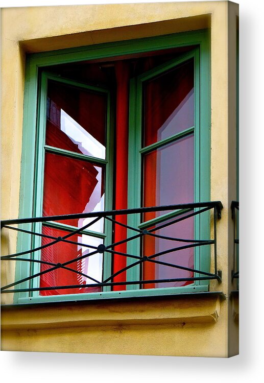 Balcony Acrylic Print featuring the photograph Balcony In Red by Ira Shander