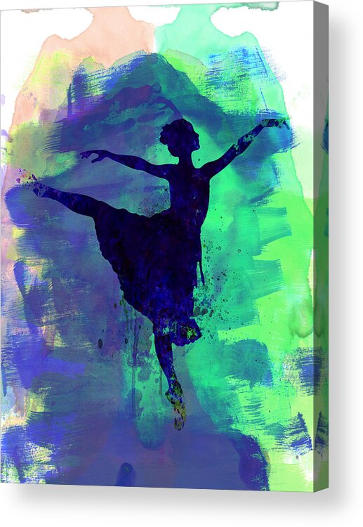 Ballet Acrylic Print featuring the painting Ballerina's Dance Watercolor 2 by Naxart Studio