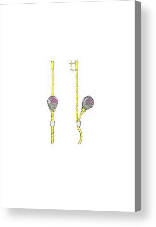 Balloons Acrylic Print featuring the mixed media Balloons Earrings by Giuliano Capogrossi Colognesi