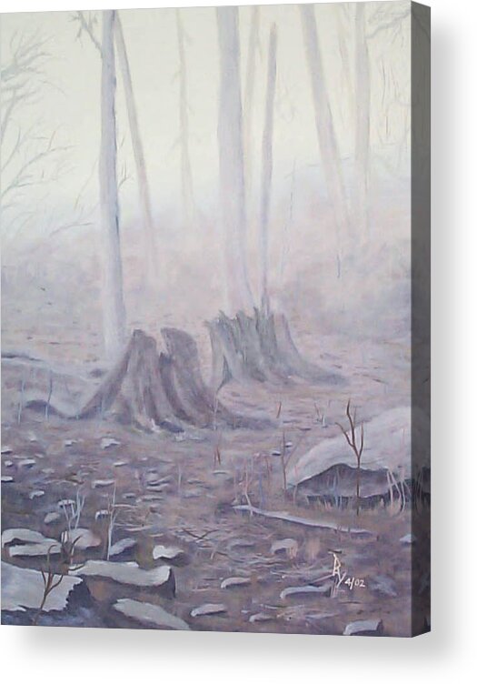 Landscape Acrylic Print featuring the painting Before the First Snow by Ray Nutaitis