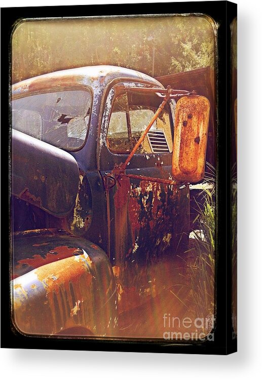 Old Truck Prints Acrylic Print featuring the digital art Being old by Delona Seserman