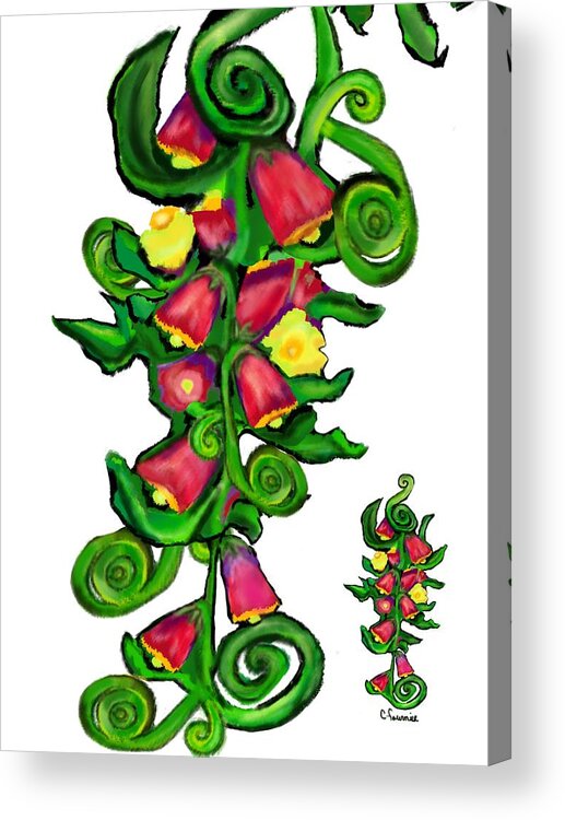 Bell Flowers Acrylic Print featuring the painting Bell Flowers by Christine Fournier
