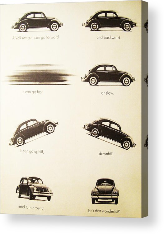 Vw Beetle Acrylic Print featuring the digital art Benefits of a Volkwagen by Georgia Fowler