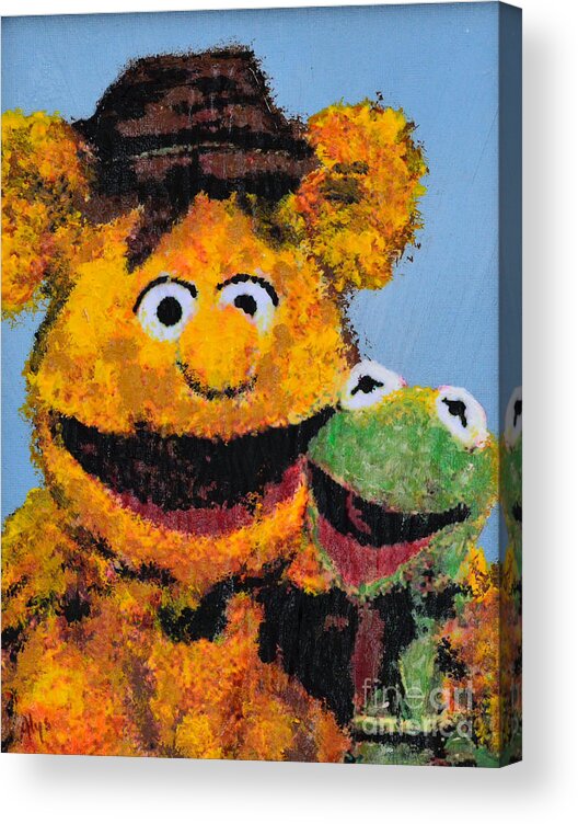 The Muppets Acrylic Print featuring the painting Best Friends by Alys Caviness-Gober