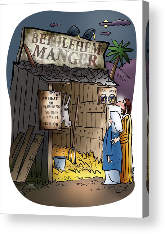 Seasonal Acrylic Print featuring the digital art Bethlehem Manger by Mark Armstrong