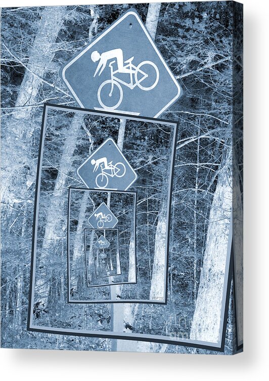 Bike Acrylic Print featuring the photograph Bicycle Caution Traffic Sign by Phil Perkins