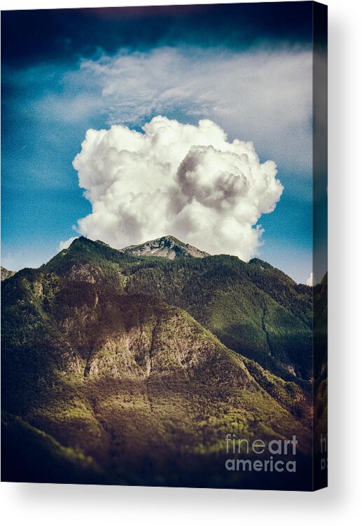 Alps Acrylic Print featuring the photograph Big clouds over the Alps by Silvia Ganora