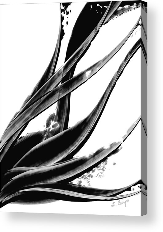 Black And White Acrylic Print featuring the painting Black Magic 303 by Sharon Cummings by Sharon Cummings