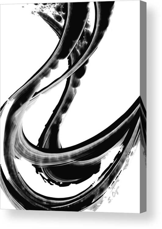 Black And White Acrylic Print featuring the painting Black Magic 312 by Sharon Cummings by Sharon Cummings