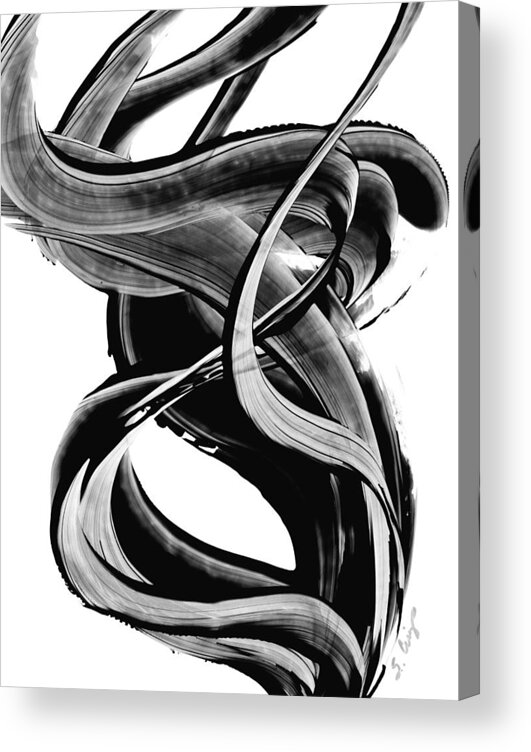 Abstract Acrylic Print featuring the painting Black Magic 314 by Sharon Cummings by Sharon Cummings