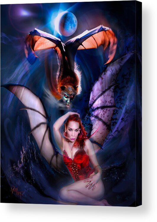 Vampire Acrylic Print featuring the photograph Blood Wings by Glenn Feron