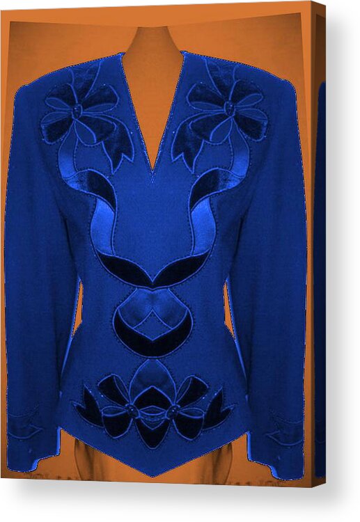 Blue Acrylic Print featuring the digital art Blue Blouse by Mary Russell