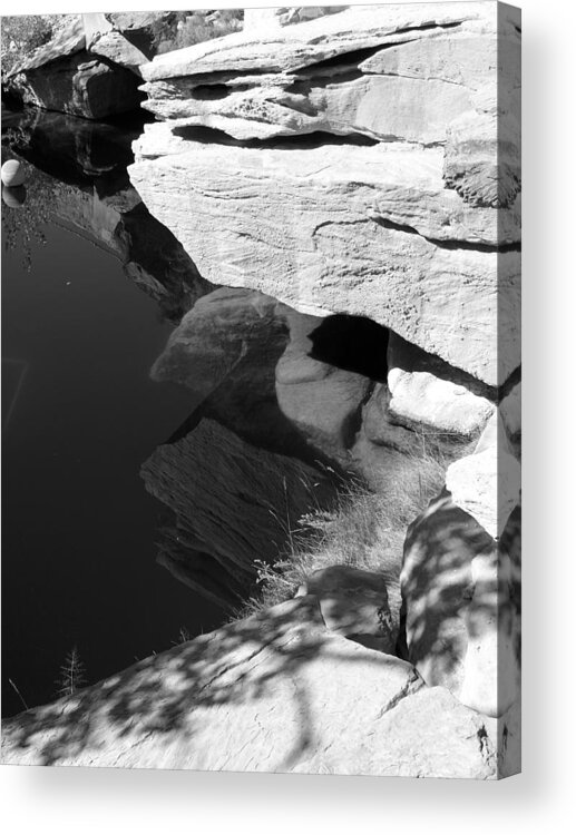 New Mexico Acrylic Print featuring the photograph Blue Hole - Black and White by Tom DiFrancesca