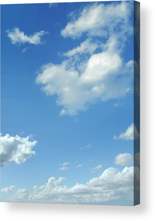Weather Acrylic Print featuring the digital art Blue Sky With Cumulus Clouds, Artwork by Leonello Calvetti
