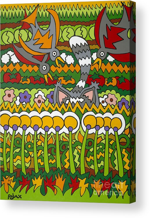 Garden Acrylic Print featuring the painting Busted by Rojax Art