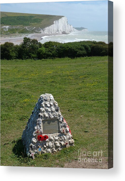 Cuckmere Haven Acrylic Print featuring the photograph Canadian Memorial - Cuckmere by Phil Banks