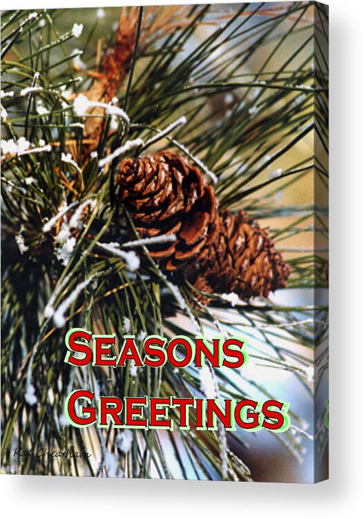 Greeting Card Acrylic Print featuring the mixed media Card for the Winter by Kae Cheatham