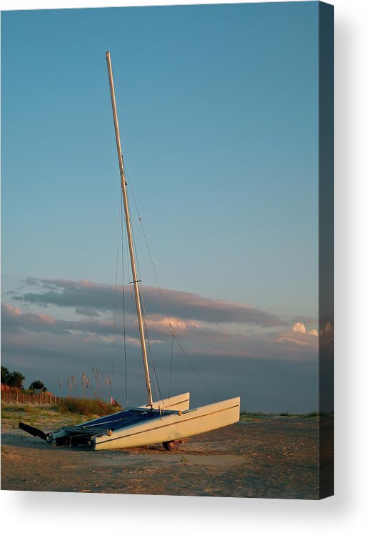 Outdoors Acrylic Print featuring the photograph Catamaran On Beach by Joseph Shields