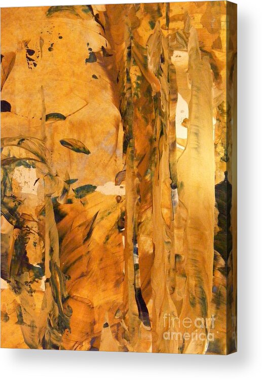 Acrylic Painting Acrylic Print featuring the painting Cave of Gold by Nancy Kane Chapman