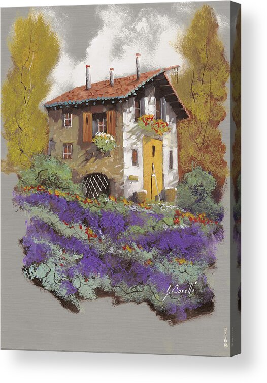 Landscape Acrylic Print featuring the painting Cento Lavande by Guido Borelli