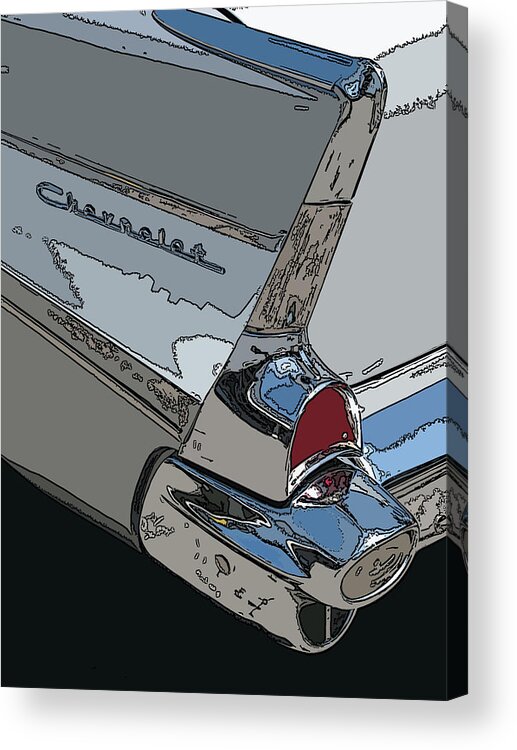 Chevrolet Tail Fin Acrylic Print featuring the photograph Chevrolet Tail Fin by Samuel Sheats