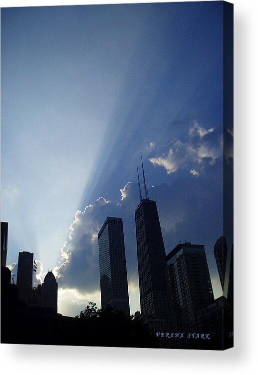 Chicago Acrylic Print featuring the photograph Chicago Sunset by Verana Stark