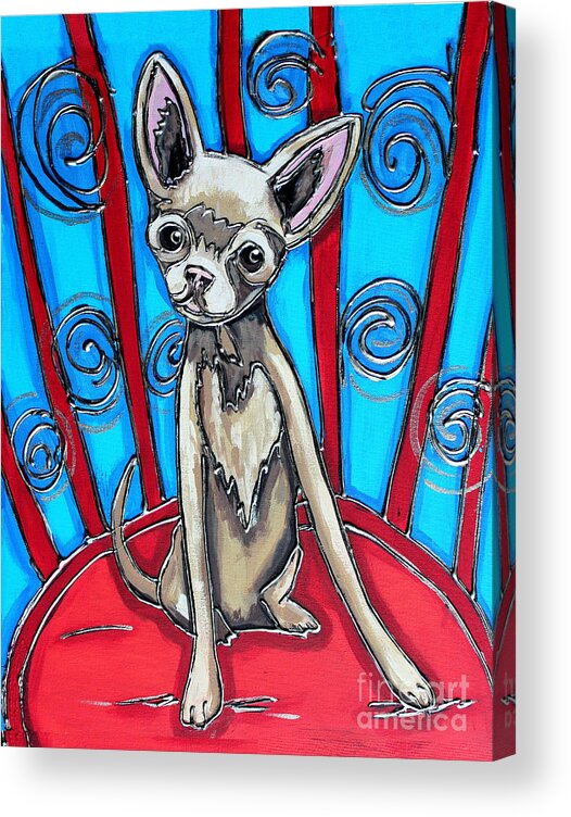 Chihuahua Acrylic Print featuring the painting Chuhuahua Stare by Cynthia Snyder