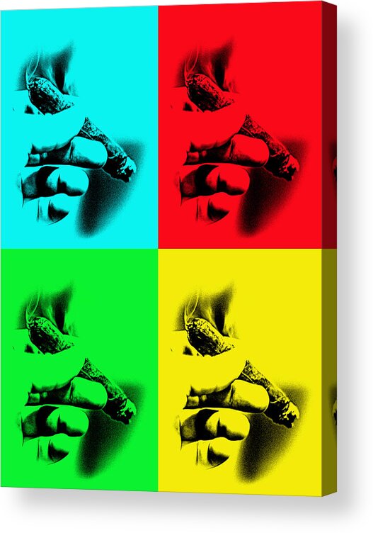 Cigar Pop Art Acrylic Print featuring the photograph Cigar Pop Art by David Morefield