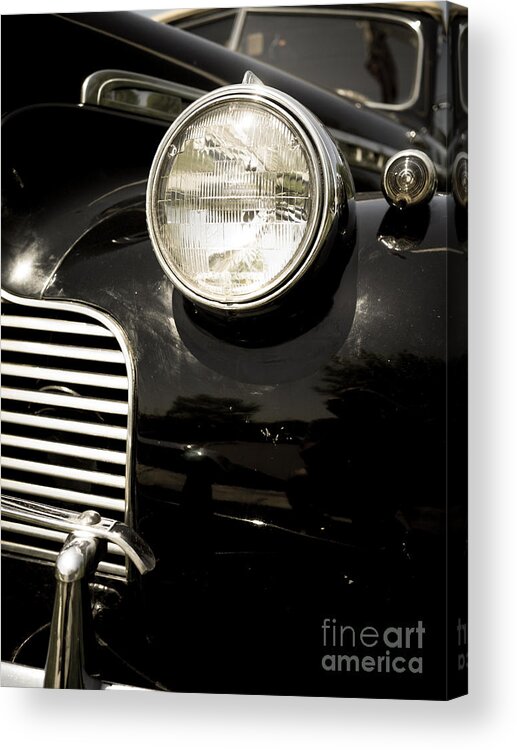 Automobile Acrylic Print featuring the photograph Classic Vintage Car Black and White by Edward Fielding