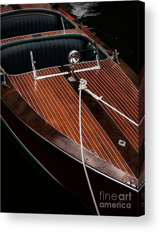 Chris Acrylic Print featuring the photograph Classic Wooden Power Boat by Edward Fielding