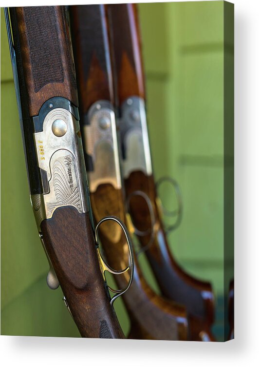 Photography Acrylic Print featuring the photograph Close-up Of Beretta Shotguns by Panoramic Images