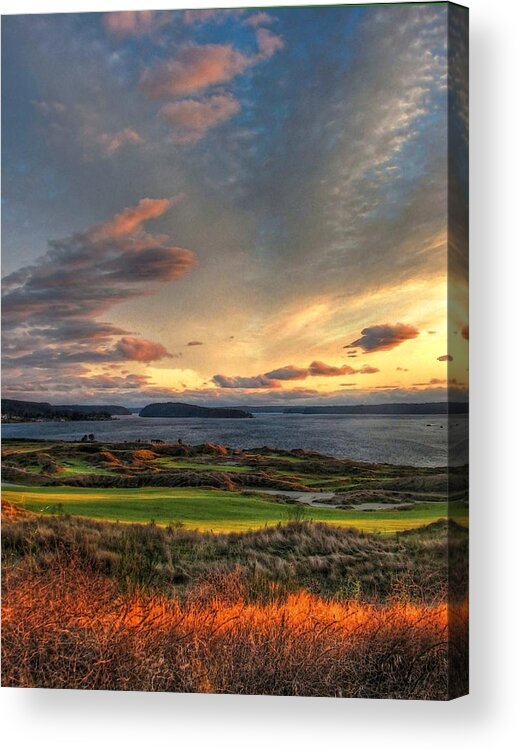 Water Acrylic Print featuring the photograph Cloud Serenity - Chambers Bay Golf Course by Chris Anderson