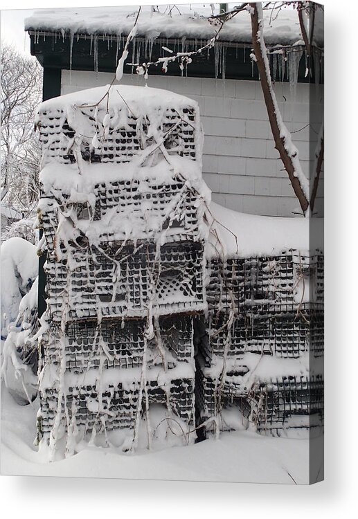 Lobster Trap Acrylic Print featuring the photograph Cold Lobster Trap by Robert Nickologianis