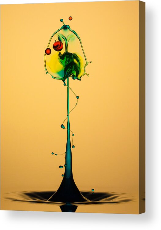 Water Acrylic Print featuring the photograph Colorful collision by Jaroslaw Blaminsky