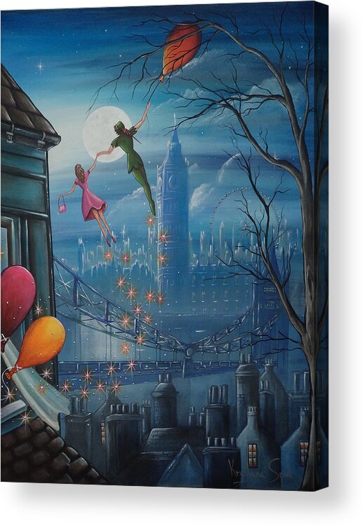 London Acrylic Print featuring the painting Corinna's Birthday Flight by Krystyna Spink
