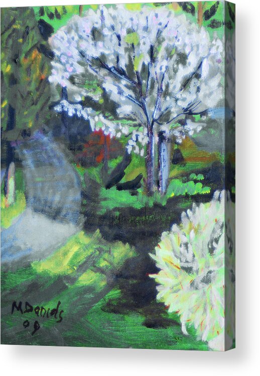 Tree Acrylic Print featuring the painting Crab Apple Tree by Michael Daniels