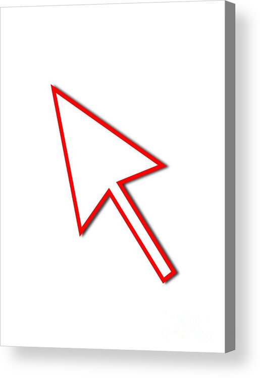 Arrow Acrylic Print featuring the digital art Cursor Arrow Mouse Red Line by Henrik Lehnerer