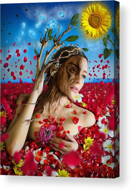 Dafne Acrylic Print featuring the digital art Dafne  Hit in the physical but hurt the soul by Alessandro Della Pietra