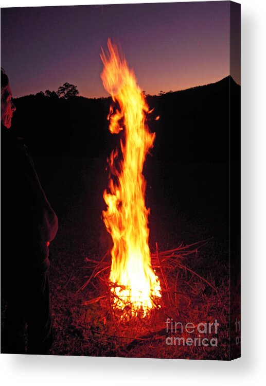 Australian Acrylic Print featuring the photograph Woman in the Fire by Ankya Klay