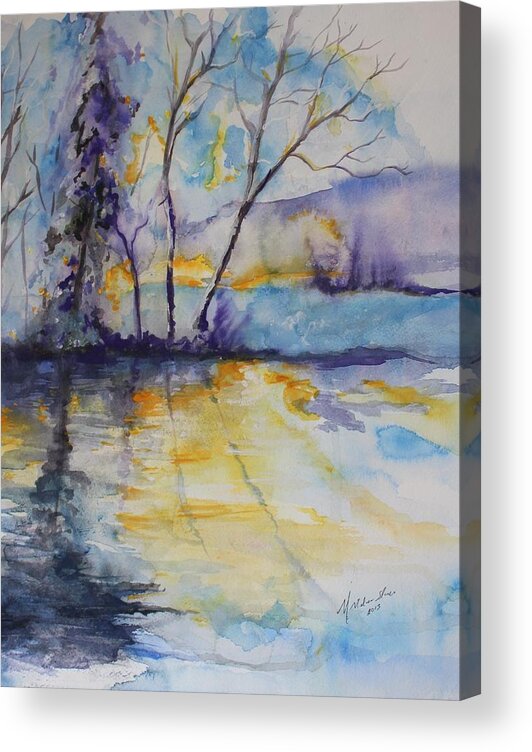 Winter Acrylic Print featuring the painting Dawn by Melanie Stanton