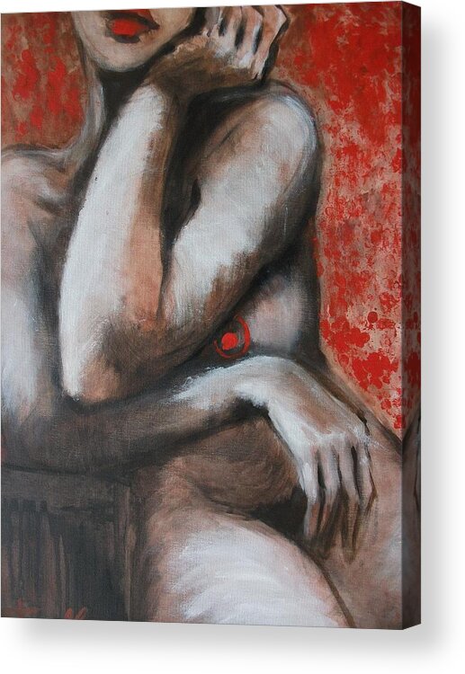 Original Acrylic Print featuring the painting Daydreamer - Nudes Gallery by Carmen Tyrrell