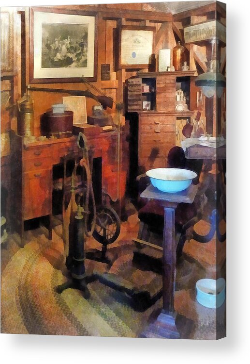 Dentist Acrylic Print featuring the photograph Dentist - Dental Office With Drill by Susan Savad