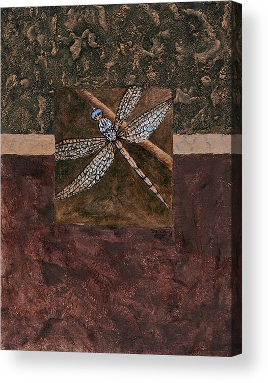 Dragonfly Acrylic Print featuring the painting Dragonfly by Darice Machel McGuire