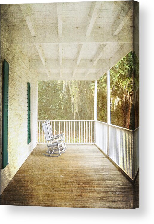 Porch Acrylic Print featuring the photograph Empty Chairs by Judy Hall-Folde