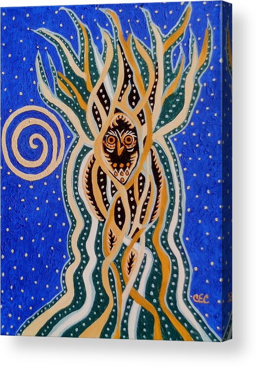 Energy Acrylic Print featuring the painting Energy of the Night by Carolyn Cable