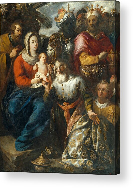 Francisco Herrera The Elder Acrylic Print featuring the painting Epiphany by Francisco Herrera the Elder