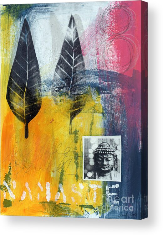 Namaste Acrylic Print featuring the painting Exhale by Linda Woods