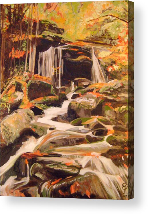 Fall Foliage Acrylic Print featuring the painting Fall foliage in New England by Therese Legere