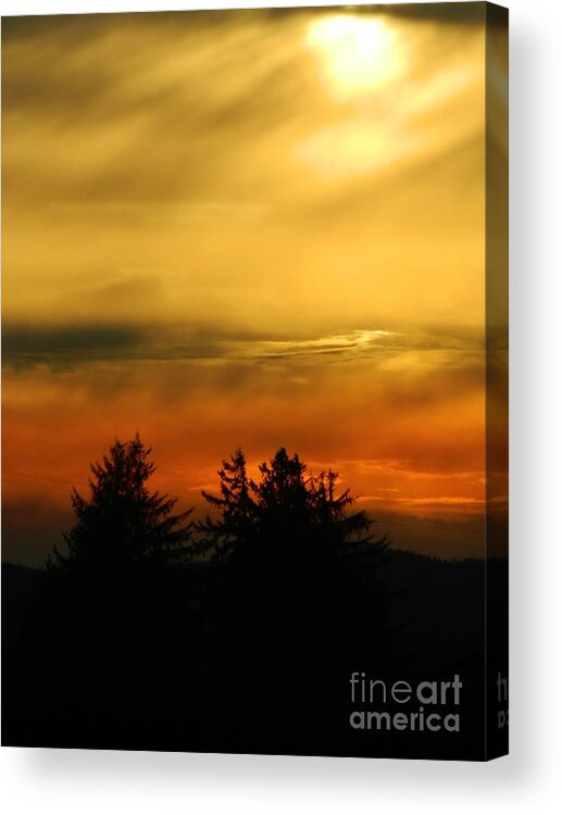 Fire Acrylic Print featuring the photograph Fire Sunset 4 by Gallery Of Hope 